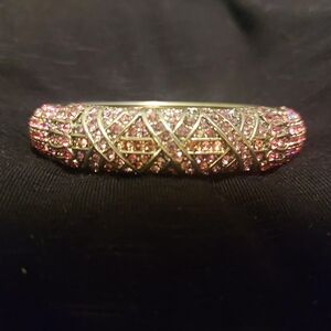 Heidi Daus "Triple Play" Crystal Cuff Bracelet - Rose